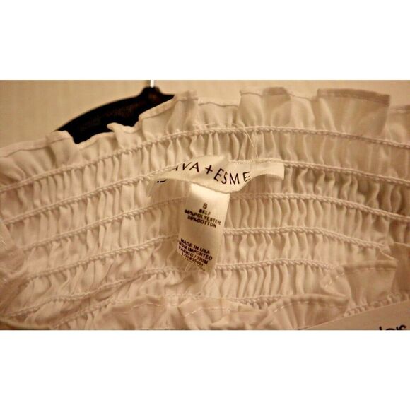 Ava + Esme Women's Sz 8 White Off The Shoulder Puff Sleeve Shirred Maxi Dress - Picture 3 of 10